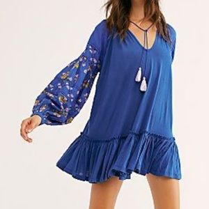 NWOT Free People blue Mix it Up tunic - L
